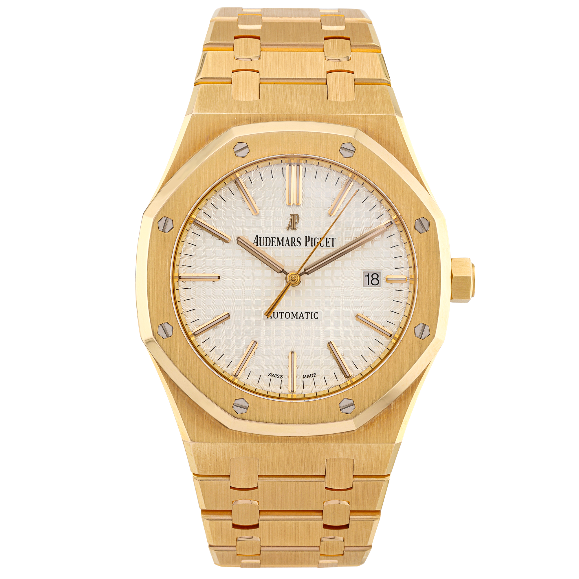 Audemars Piguet Royal Oak 18ct Rose Gold Silver Dial Watch (2014)