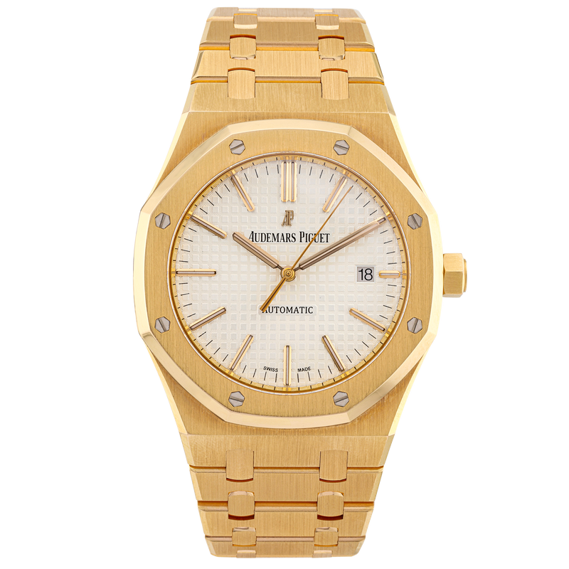 Pre-Owned Audemars Piguet Royal Oak 18ct Rose Gold Silver Dial Watch (2014) - Berry's Jewellers