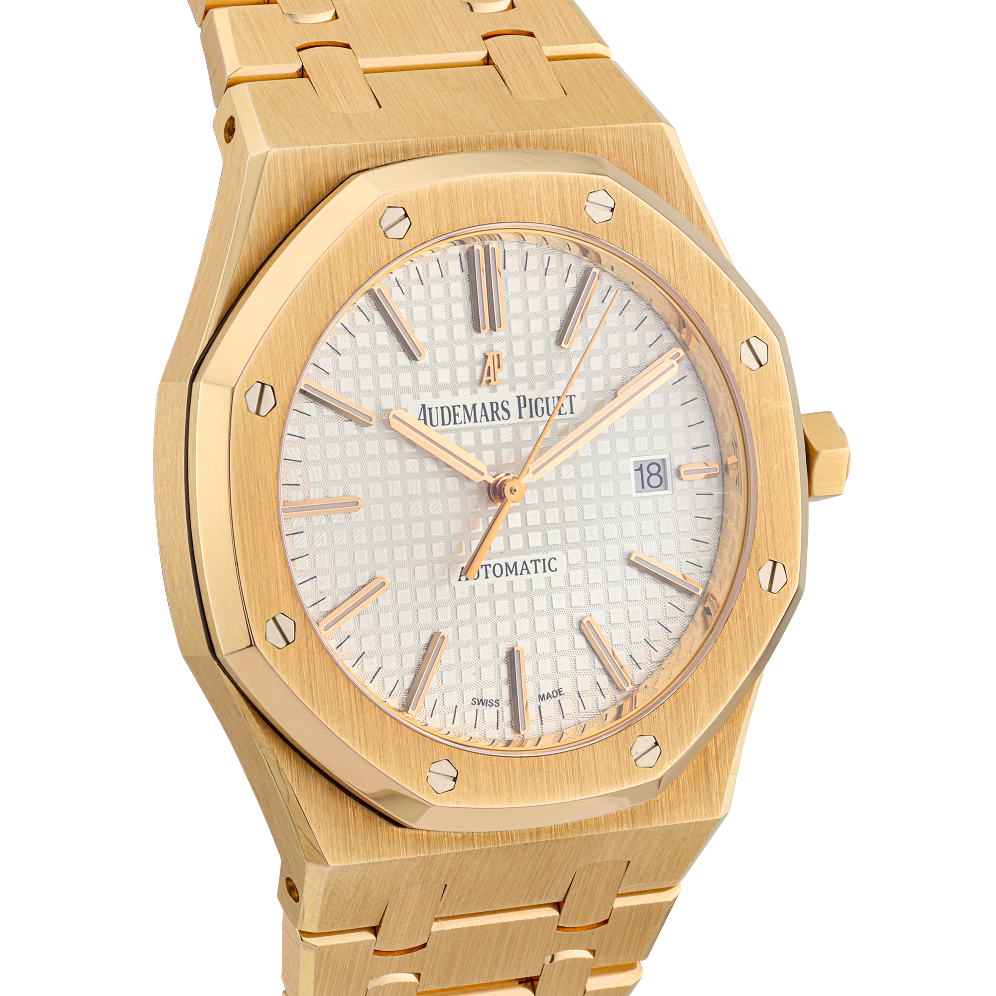 Audemars Piguet Royal Oak 18ct Rose Gold Silver Dial Watch (2014)