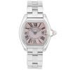 Cartier Roadster Pink Dial Ladies Steel Bracelet Watch