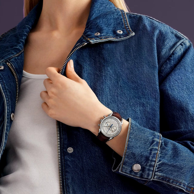 Vacheron Constantin Historiques Cornes De Vache 1955 Silver Dial Chronograph Watch - Berry's Jewellers