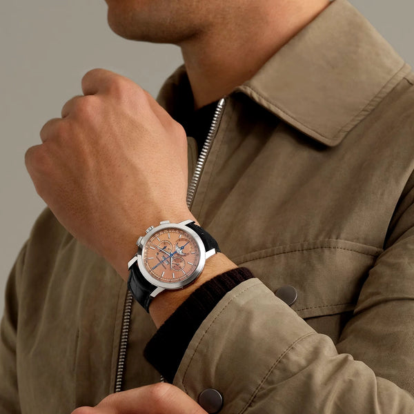 Vacheron Constantin Traditionnelle Perpetual Calendar 43mm Platinum Salmon Dial Chronograph Watch - Berry's Jewellers