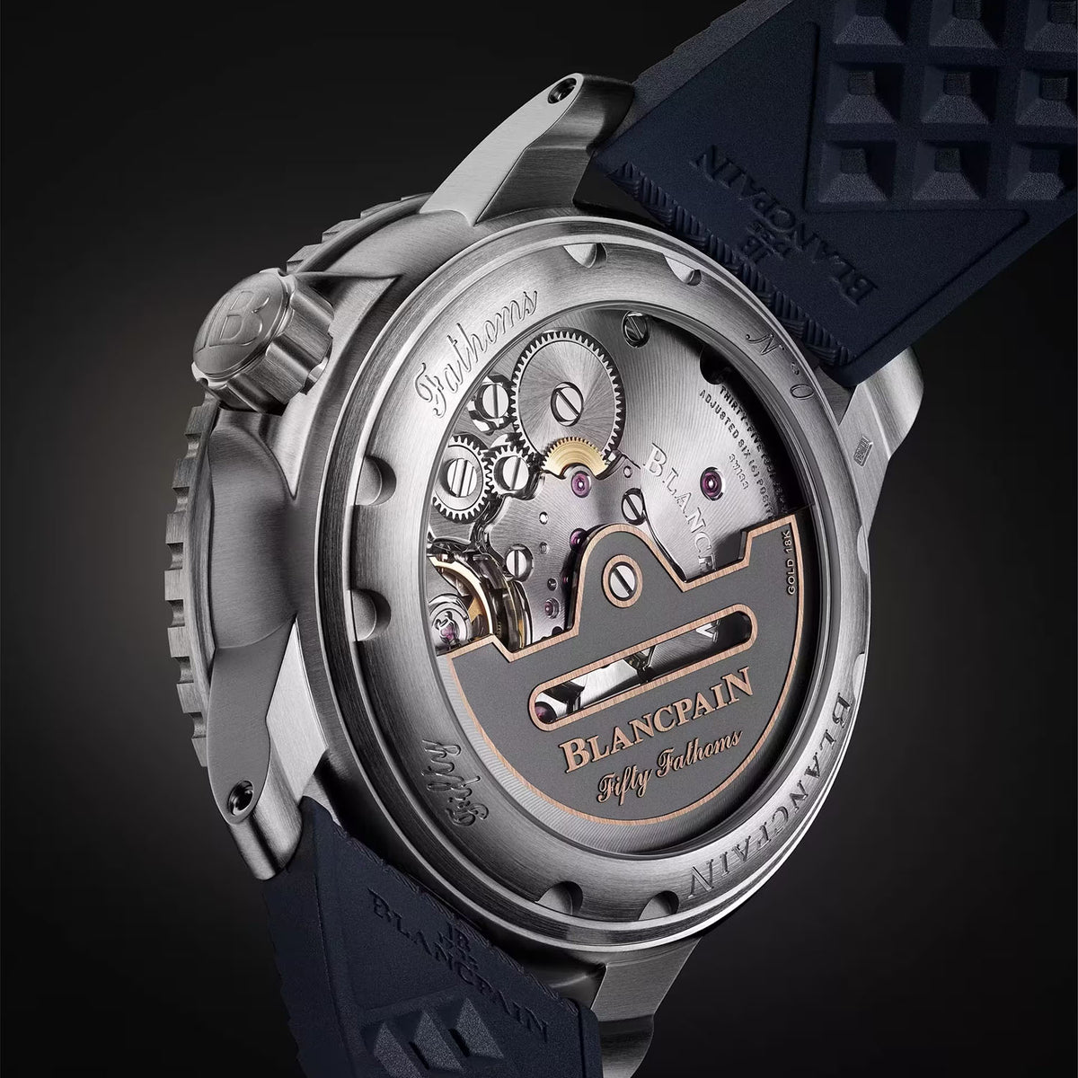 Blancpain Fifty Fathoms 42.3mm Automatique Blue Dial Rubber Strap Watch - Berry's Jewellers