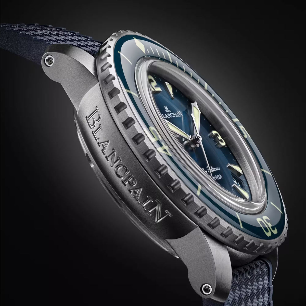 Blancpain Fifty Fathoms 42.3mm Automatique Blue Dial Rubber Strap Watch - Berry's Jewellers