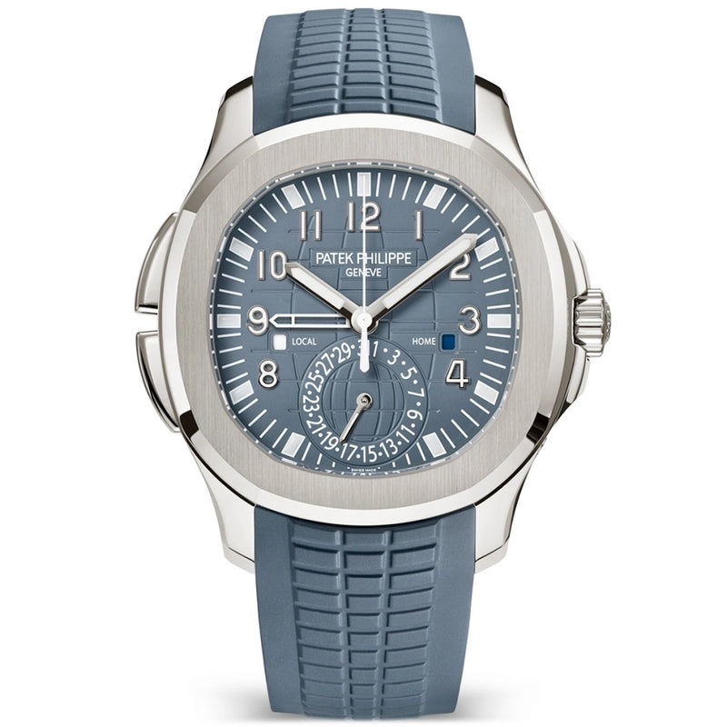 Patek Philippe Aquanaut Travel Time 40.8mm 18ct White Gold Blue Dial Mens Watch - Berry's Jewellers