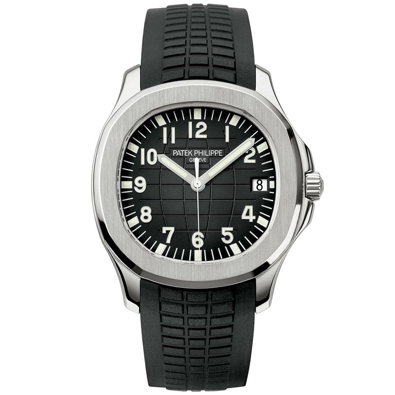 Patek Philippe Aquanaut Date 40.8mm Steel Black Dial Mens Rubber Strap Watch - Berry's Jewellers