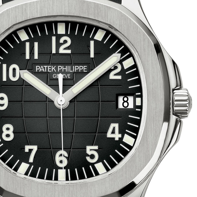Patek Philippe Aquanaut Date 40.8mm Steel Black Dial Mens Rubber Strap Watch - Berry's Jewellers