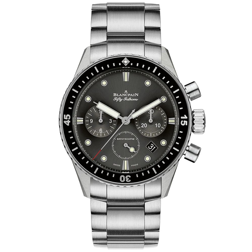 Fifty Fathoms Bathyscaphe Chronograph Steel Automatic Bracelet Watch
