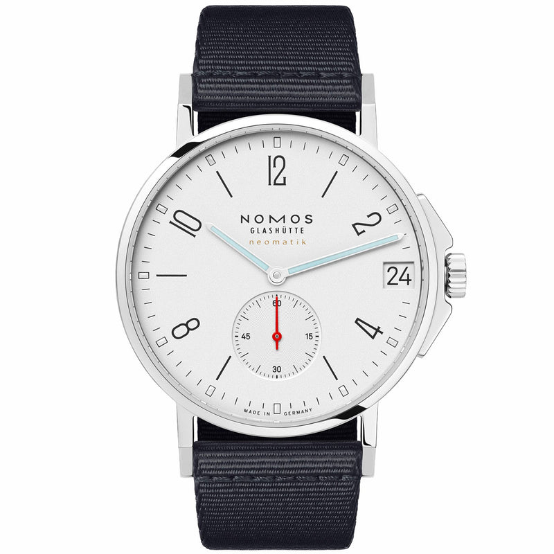 NOMOS Glashütte Ahoi Neomatik 38mm Date White Dial Sky Automatic Watch - Berry's Jewellers