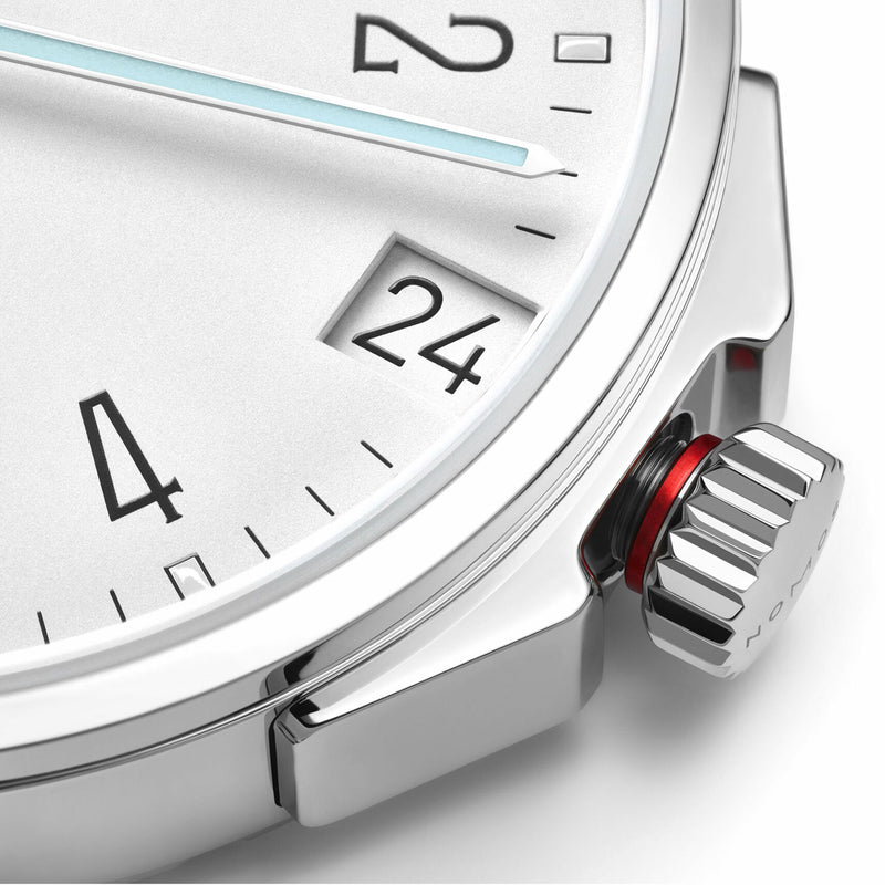 NOMOS Glashütte Ahoi Neomatik 38mm Date White Dial Sky Automatic Watch - Berry's Jewellers