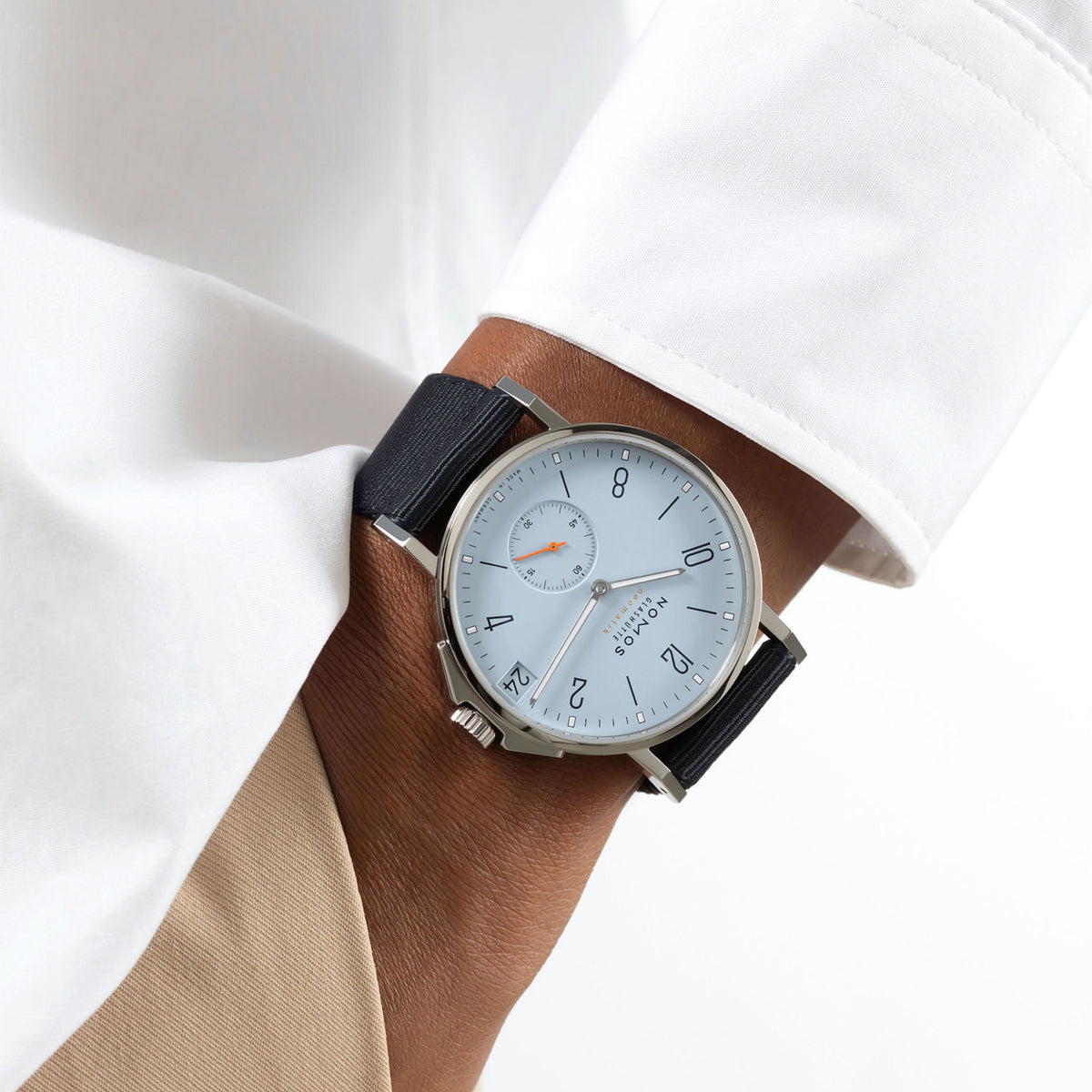 NOMOS Glashütte Ahoi Neomatik 38mm Date Sky Dial Sky Automatic Watch - Berry's Jewellers