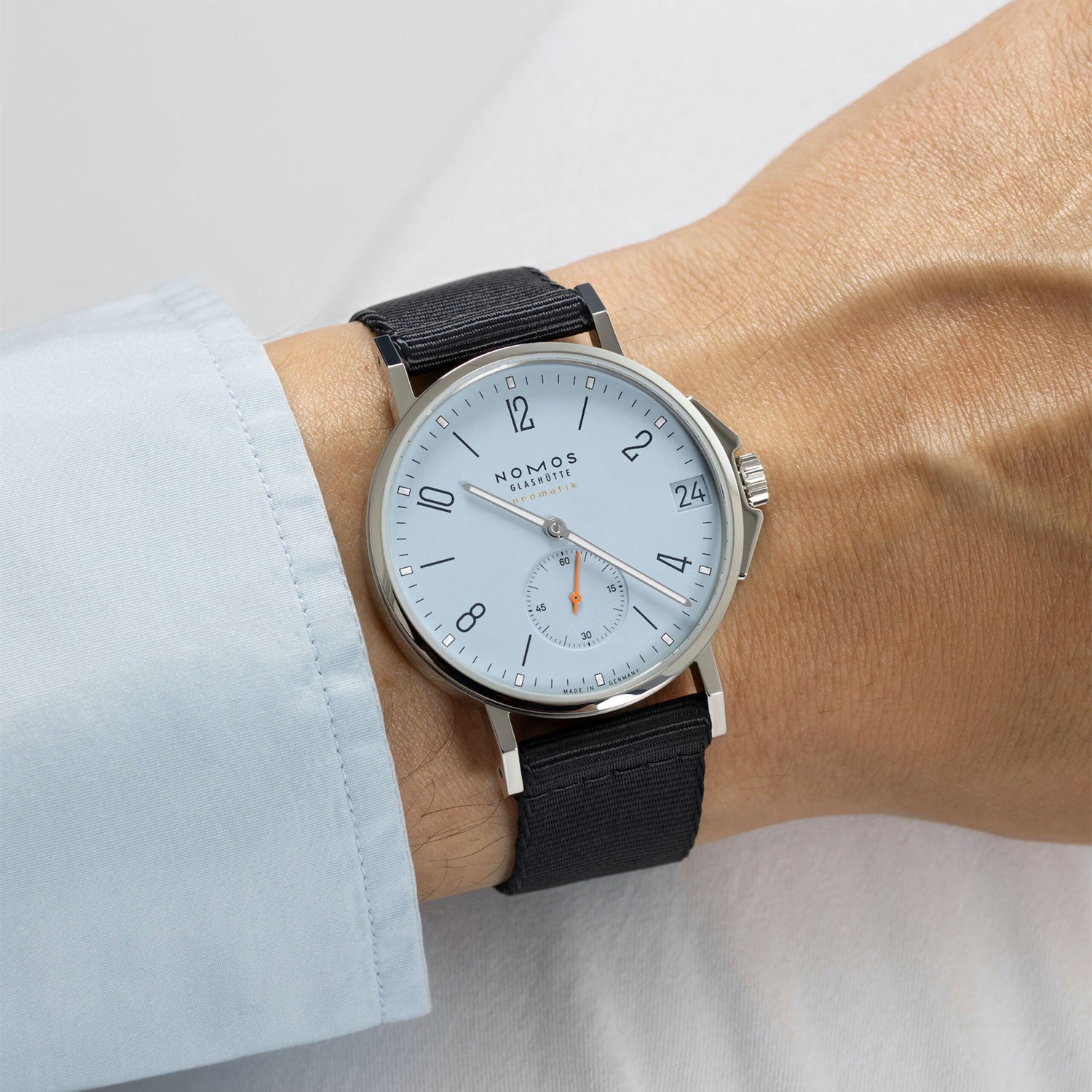 NOMOS Glashütte Ahoi Neomatik 38mm Date Sky Dial Sky Automatic Watch - Berry's Jewellers