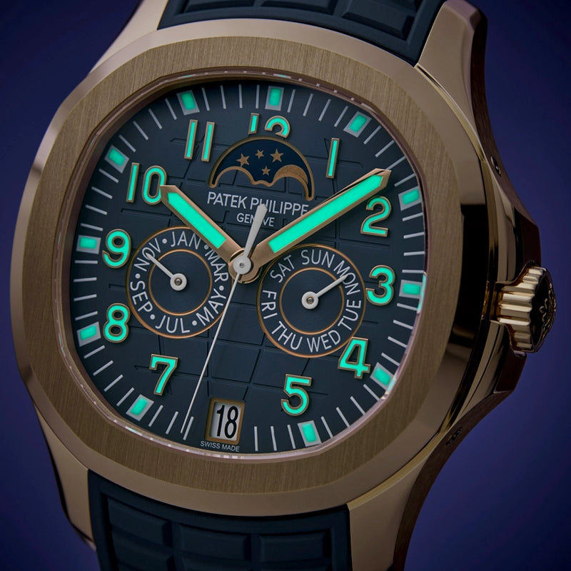 Aquanaut Annual Calendar 40mm 18ct Rose Gold Blue Dial Watch