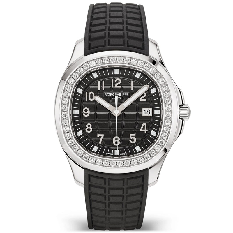 Patek Philippe Aquanaut Luce 38.8mm Steel Black Dial Diamond Set Strap Watch - Berry's Jewellers