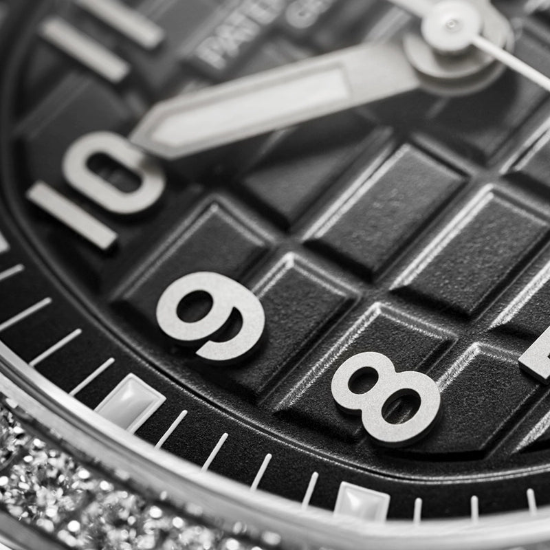 Patek Philippe Aquanaut Luce 38.8mm Steel Black Dial Diamond Set Strap Watch - Berry's Jewellers