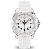 Patek Philippe Aquanaut Luce 38.8mm Steel Matte White Dial Diamond Set Strap Watch - Berry's Jewellers