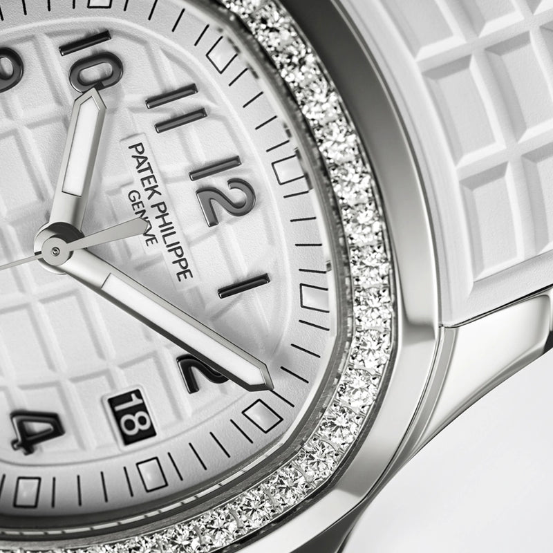 Patek Philippe Aquanaut Luce 38.8mm Steel Matte White Dial Diamond Set Strap Watch - Berry's Jewellers