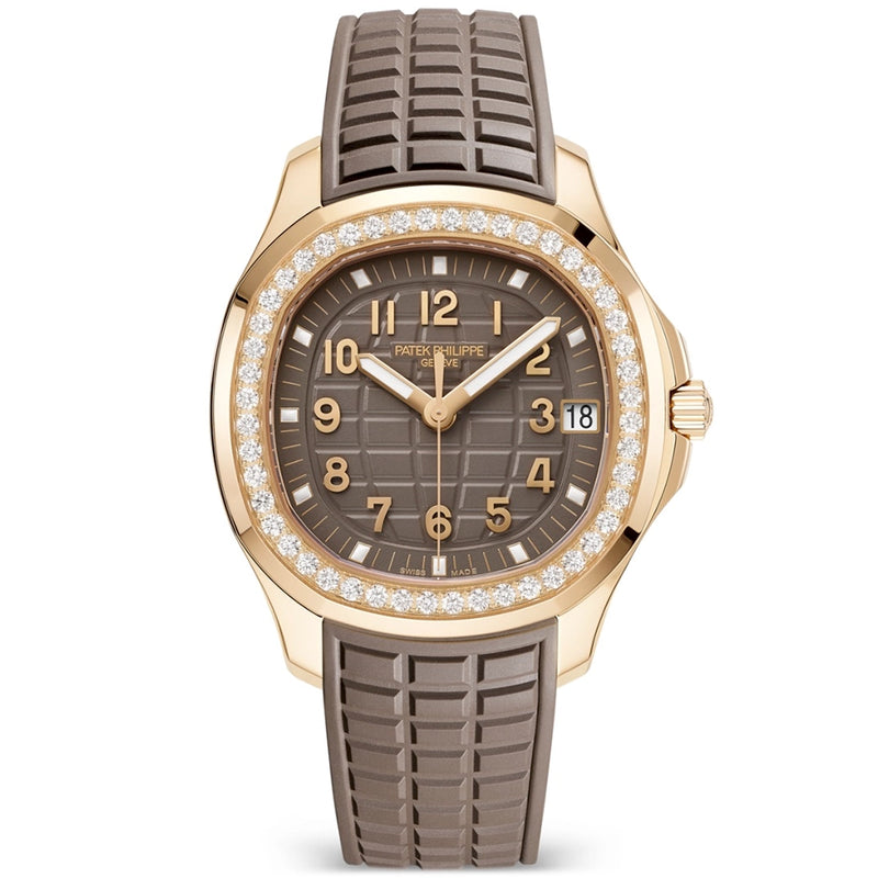 Aquanaut Luce 38.8mm 18ct Rose Gold Brown Dial Diamond Set Watch