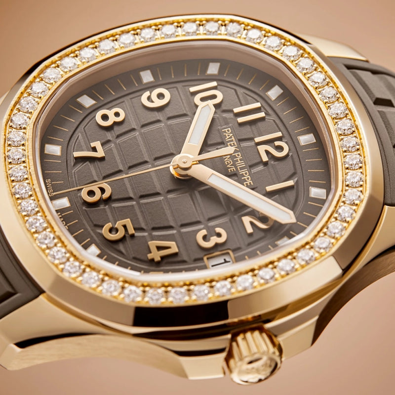Aquanaut Luce 38.8mm 18ct Rose Gold Brown Dial Diamond Set Watch