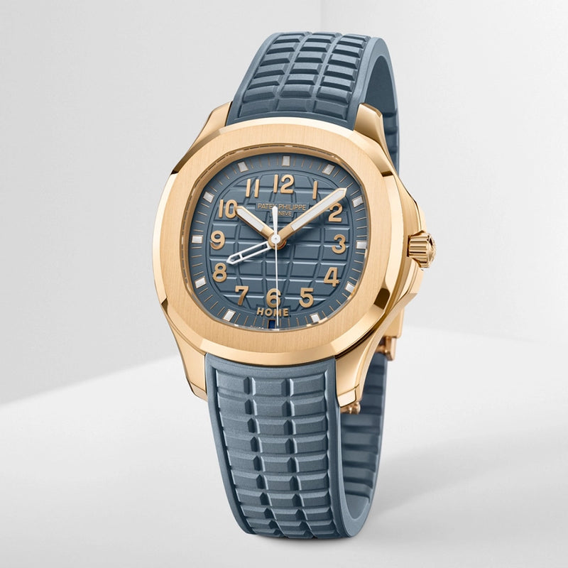 Aquanaut Travel Time 38.8mm 18ct Rose Gold Blue-Grey Dial Watch