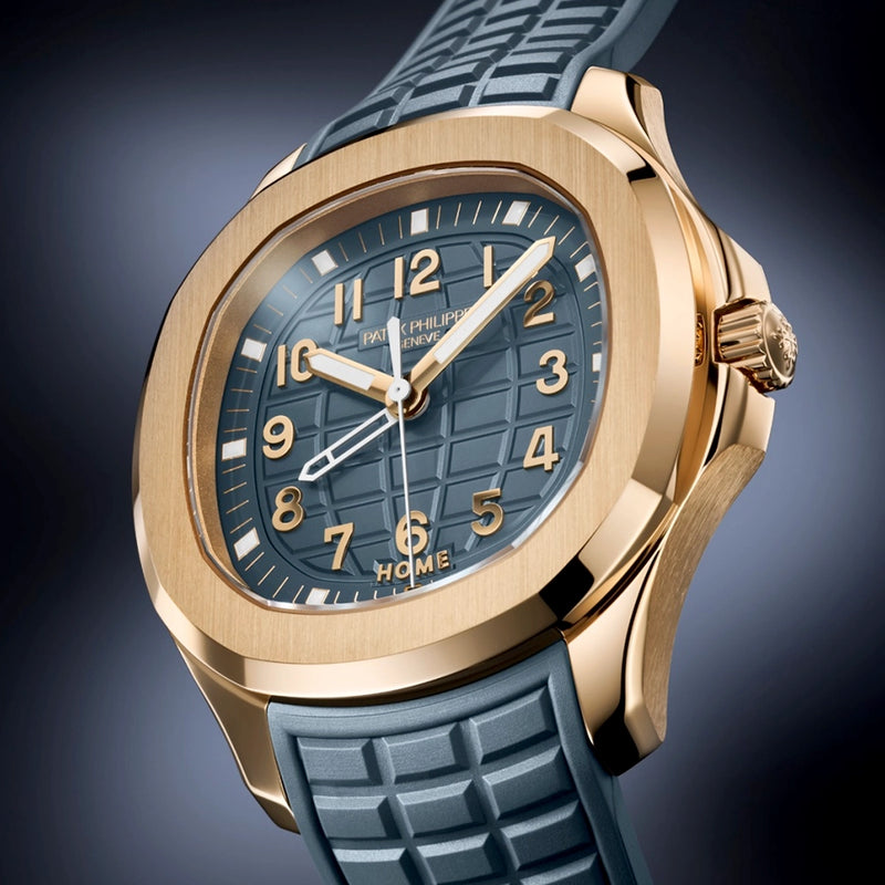 Aquanaut Travel Time 38.8mm 18ct Rose Gold Blue-Grey Dial Watch