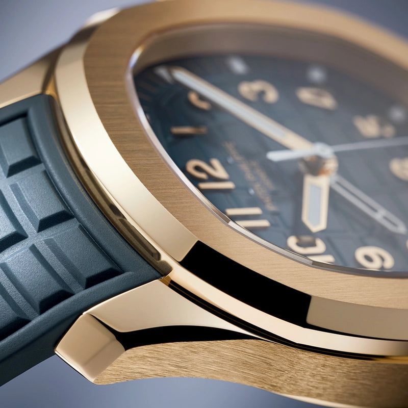 Aquanaut Travel Time 38.8mm 18ct Rose Gold Blue-Grey Dial Watch