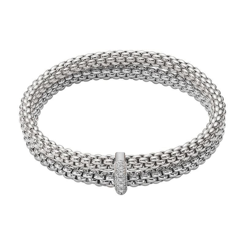 Solo 18ct White Gold Double Bracelet With Pavé Set Diamonds