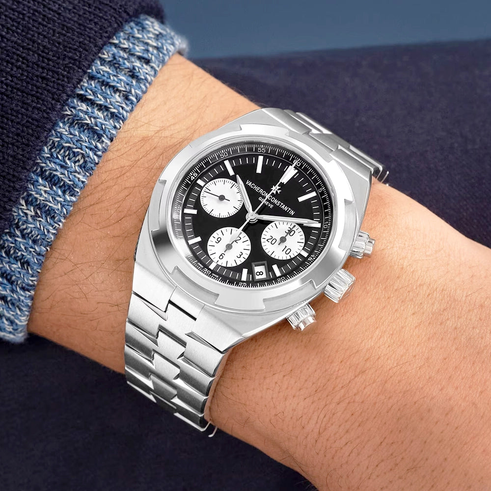 Vacheron Constantin Overseas Chronograph 42.5mm Steel Black Dial Automatic Mens Watch - Berry's Jewellers