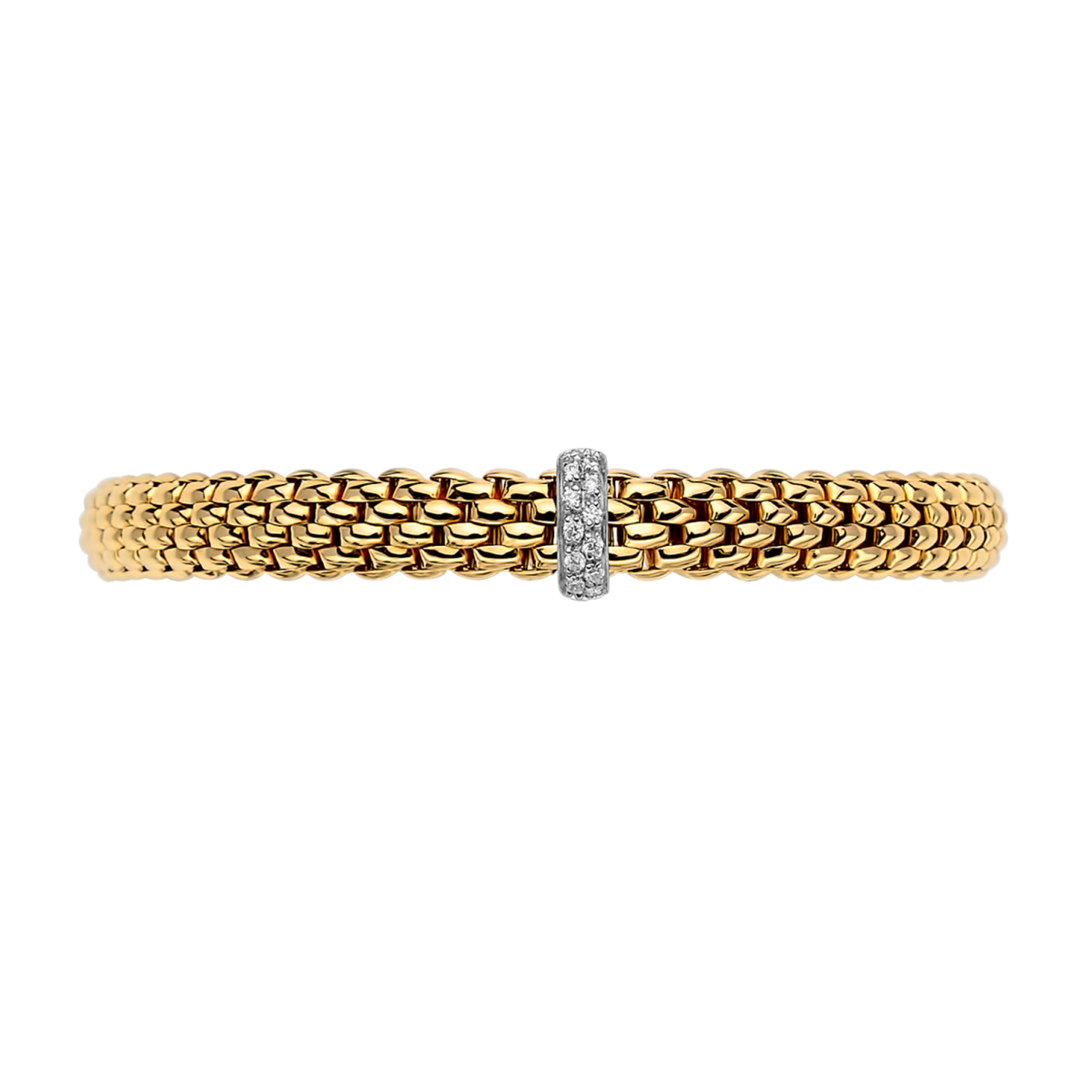 FOPE Vendôme 18ct Yellow Gold Bracelet With Pavé Set Diamonds - Berry's Jewellers