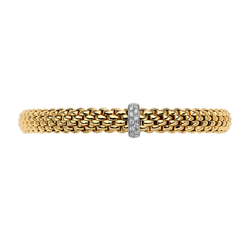 FOPE Vendôme 18ct Yellow Gold Bracelet With Pavé Set Diamonds - Berry's Jewellers