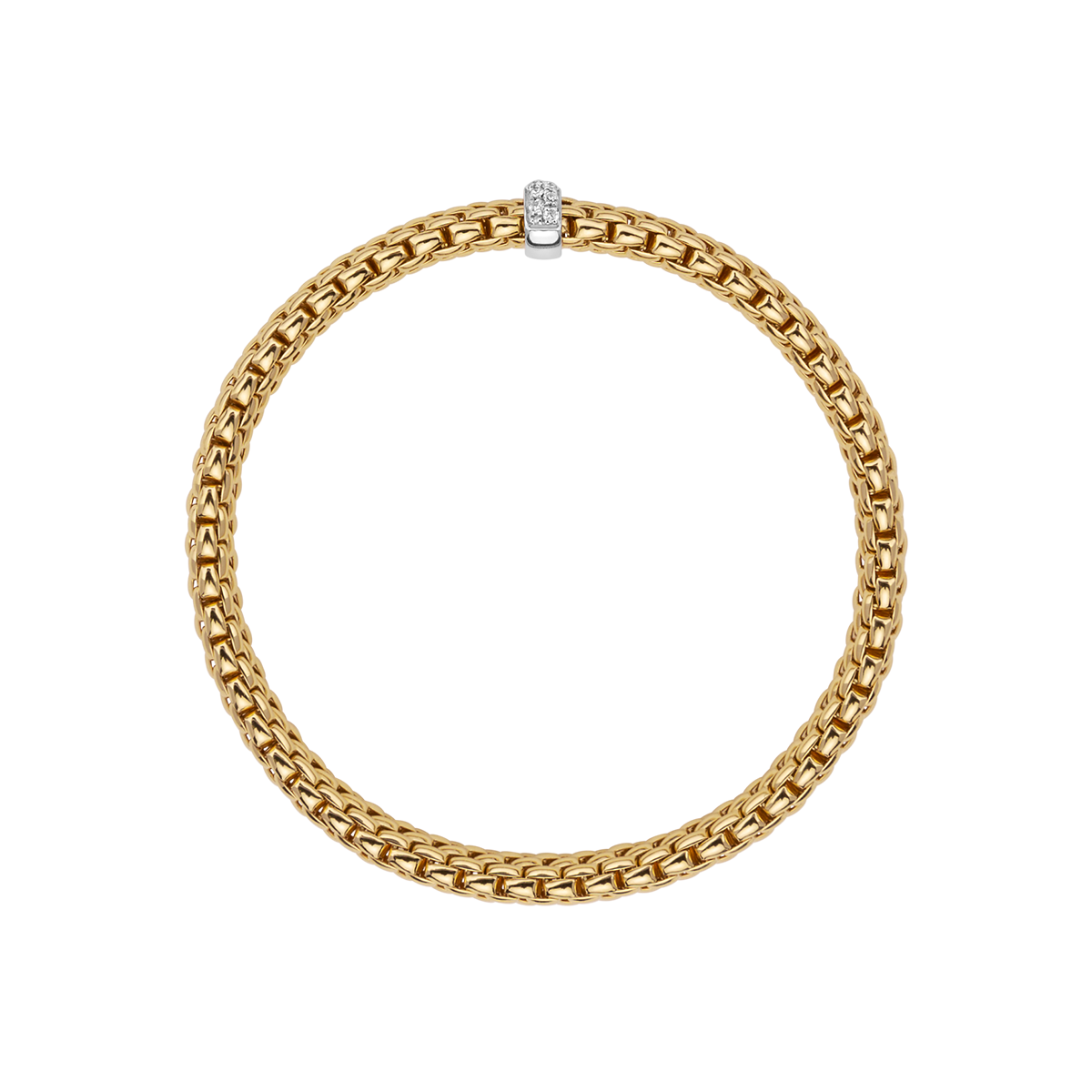 FOPE Vendôme 18ct Yellow Gold Bracelet With Pavé Set Diamonds - Berry's Jewellers