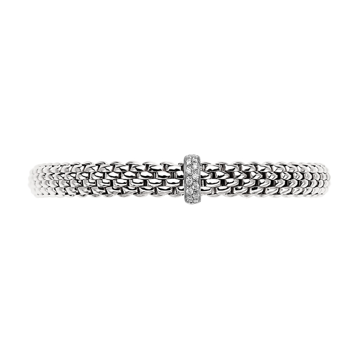 FOPE Vendome 18ct White Gold Bracelet With Diamond Set Rondel - Berry's Jewellers