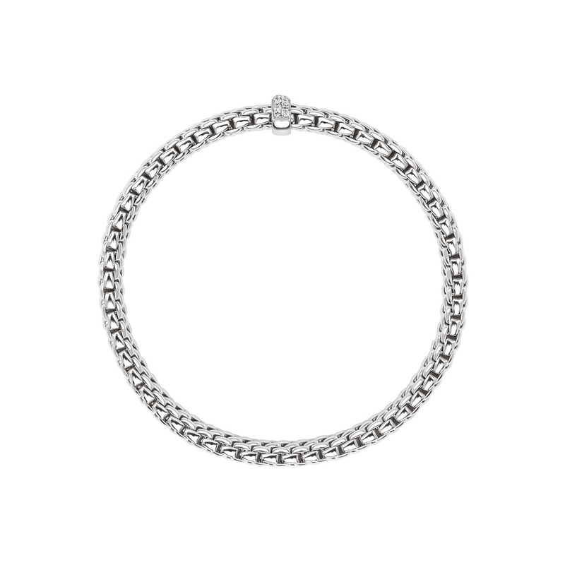 FOPE Vendome 18ct White Gold Bracelet With Diamond Set Rondel - Berry's Jewellers