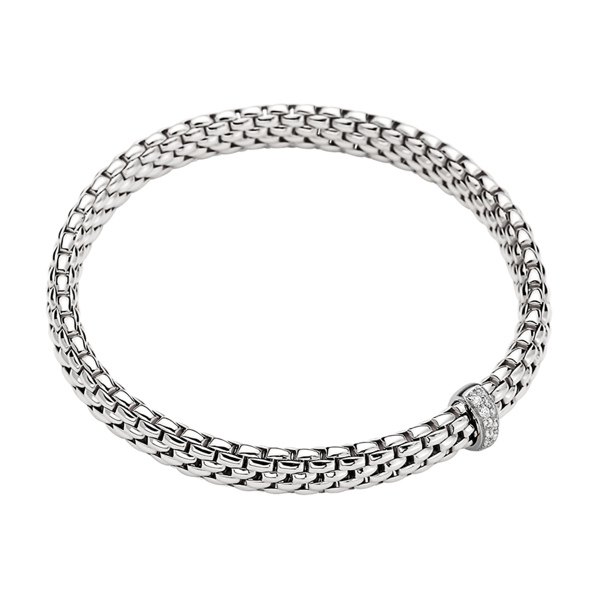 FOPE Vendome 18ct White Gold Bracelet With Diamond Set Rondel - Berry's Jewellers