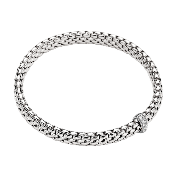 FOPE Vendome 18ct White Gold Bracelet With Diamond Set Rondel - Berry's Jewellers