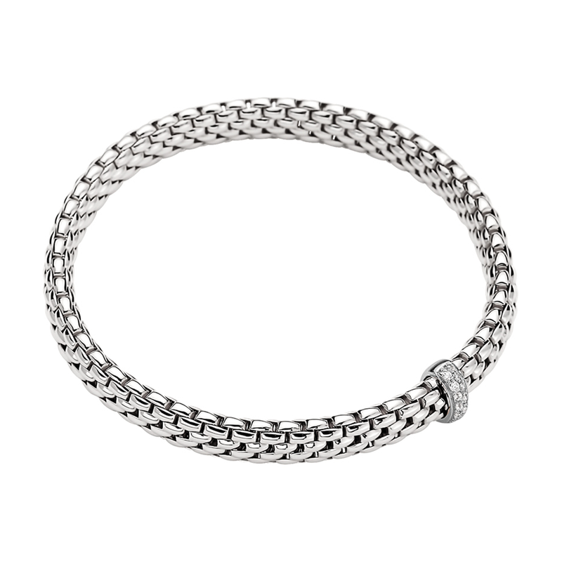 FOPE Vendome 18ct White Gold Bracelet With Diamond Set Rondel - Berry's Jewellers