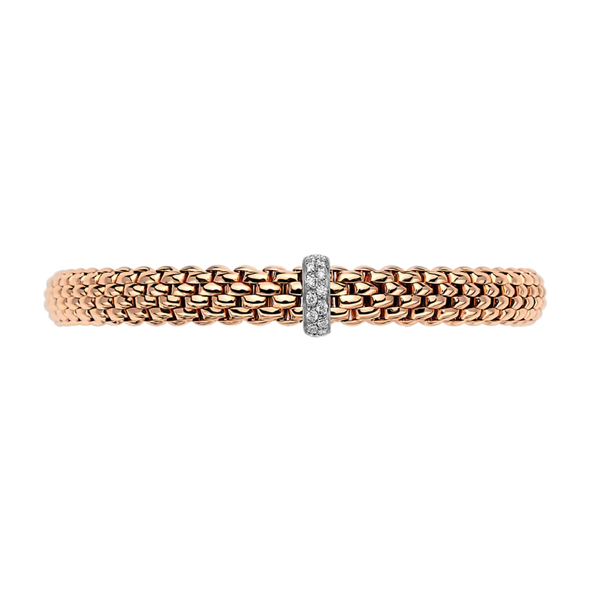 Vendôme 18ct Rose Gold Bracelet With Pavé Set Diamonds