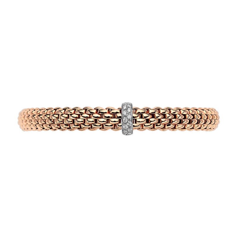 Vendôme 18ct Rose Gold Bracelet With Pavé Set Diamonds