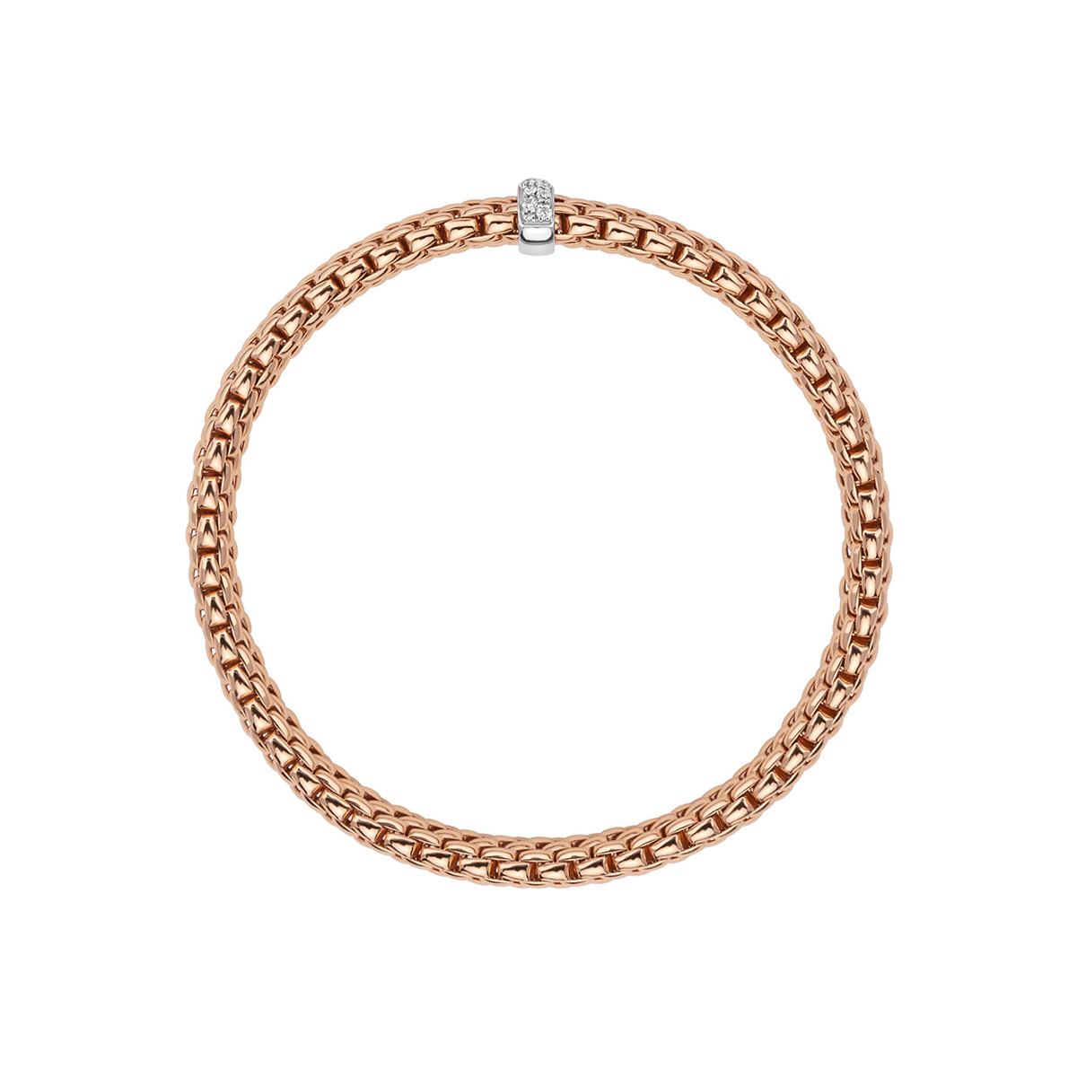 Vendôme 18ct Rose Gold Bracelet With Pavé Set Diamonds