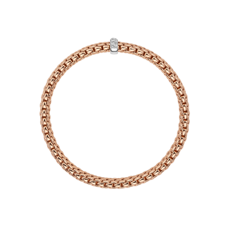 Vendôme 18ct Rose Gold Bracelet With Pavé Set Diamonds