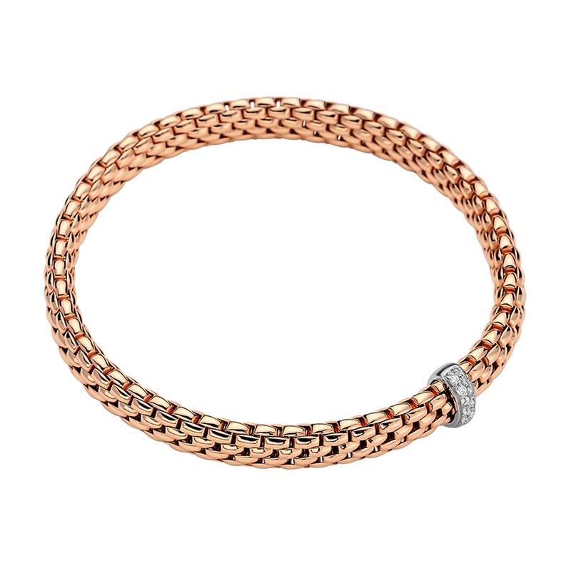Vendôme 18ct Rose Gold Bracelet With Pavé Set Diamonds