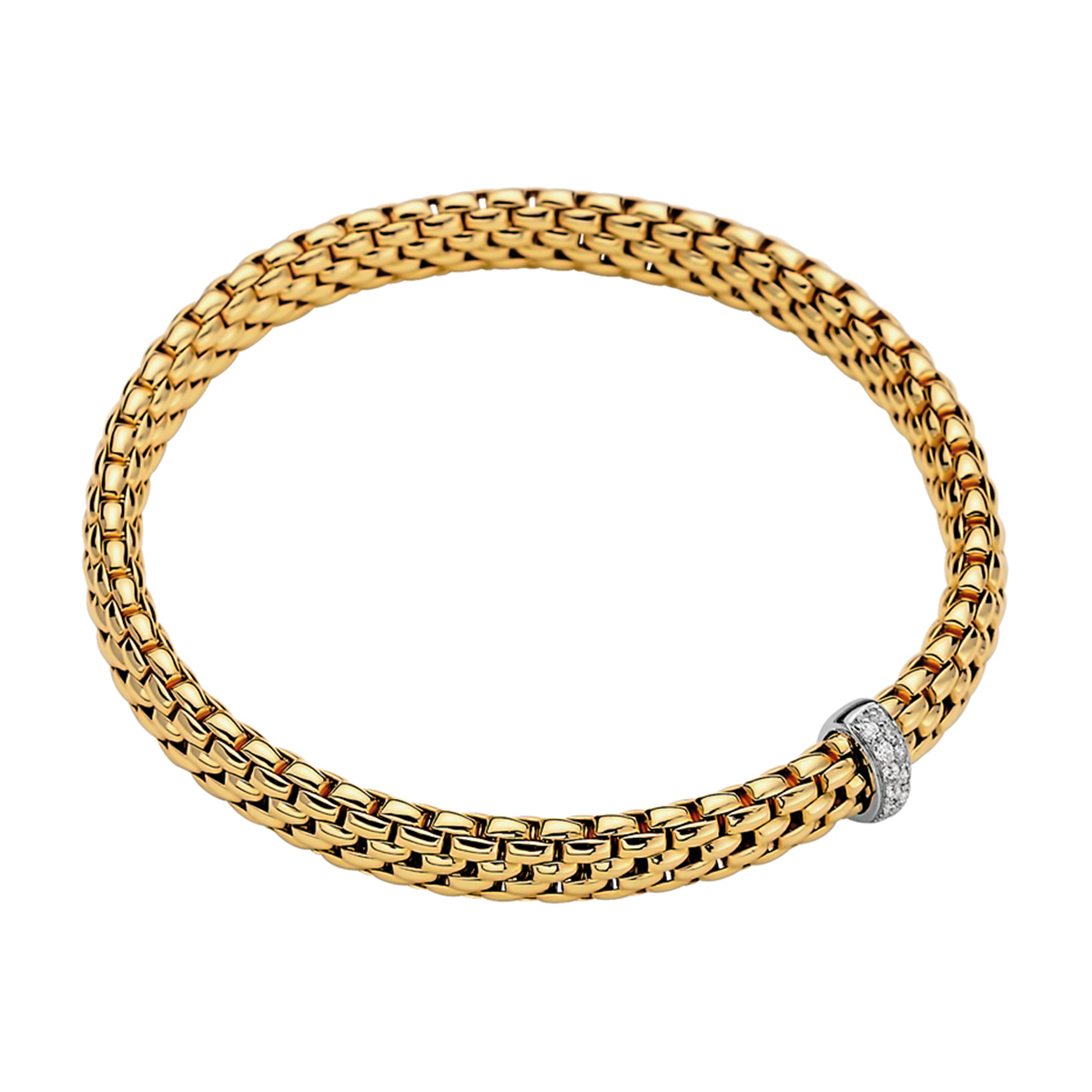 Vendôme 18ct Yellow Gold Bracelet With Pavé Set Diamonds