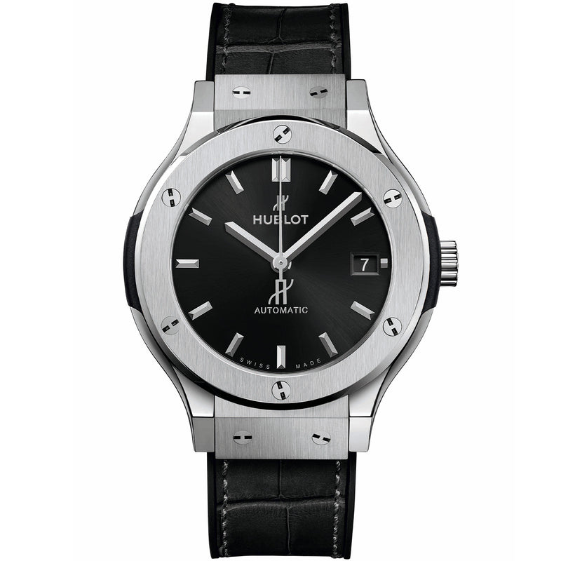 Hublot Classic Fusion Titanium 38mm Black Strap Watch - Berry's Jewellers