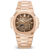 Patek Philippe Nautilus Moonphase 40mm 18ct Rose Gold Chocolate Brown Dial Watch - Berry's Jewellers