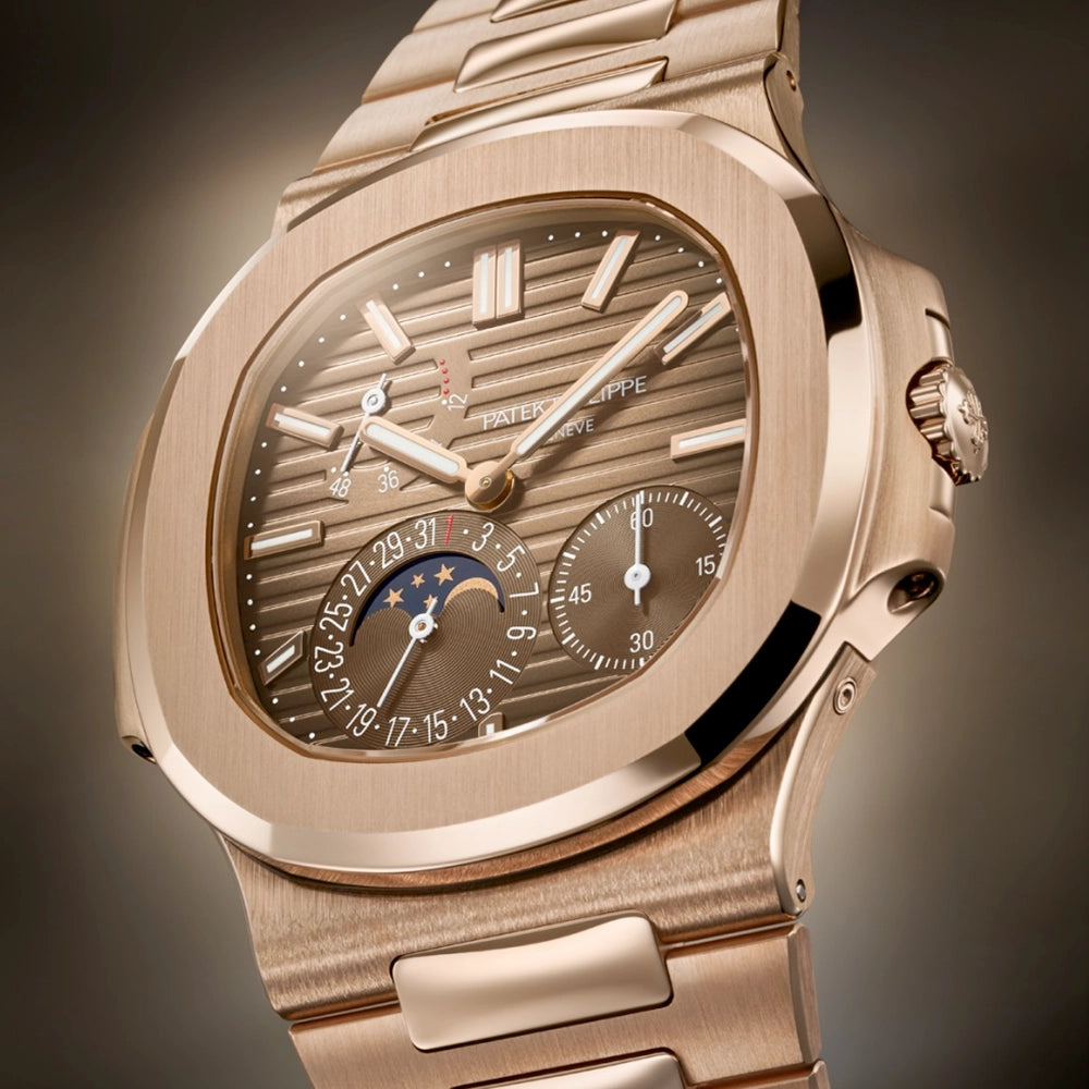 Patek Philippe Nautilus Moonphase 40mm 18ct Rose Gold Chocolate Brown Dial Watch - Berry's Jewellers