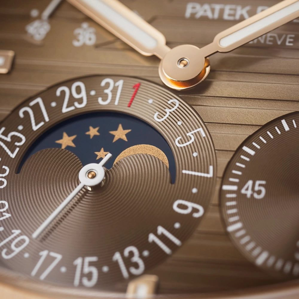 Patek Philippe Nautilus Moonphase 40mm 18ct Rose Gold Chocolate Brown Dial Watch - Berry's Jewellers
