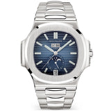 Patek Philippe Nautilus Annual Calendar Moonphase Steel Blue Dial Bracelet Watch - Berry's Jewellers