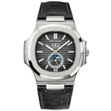 Patek Philippe Nautilus Annual Calendar Moonphase Steel Black Dial Strap Watch - Berry's Jewellers
