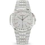Patek Philippe Nautilus 41mm 18ct White Gold Full Diamond Set Bracelet Watch - Berry's Jewellers