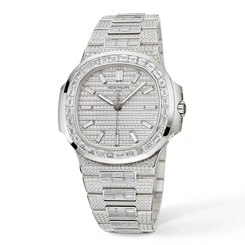 Patek Philippe Nautilus 41mm 18ct White Gold Full Diamond Set Bracelet Watch - Berry's Jewellers